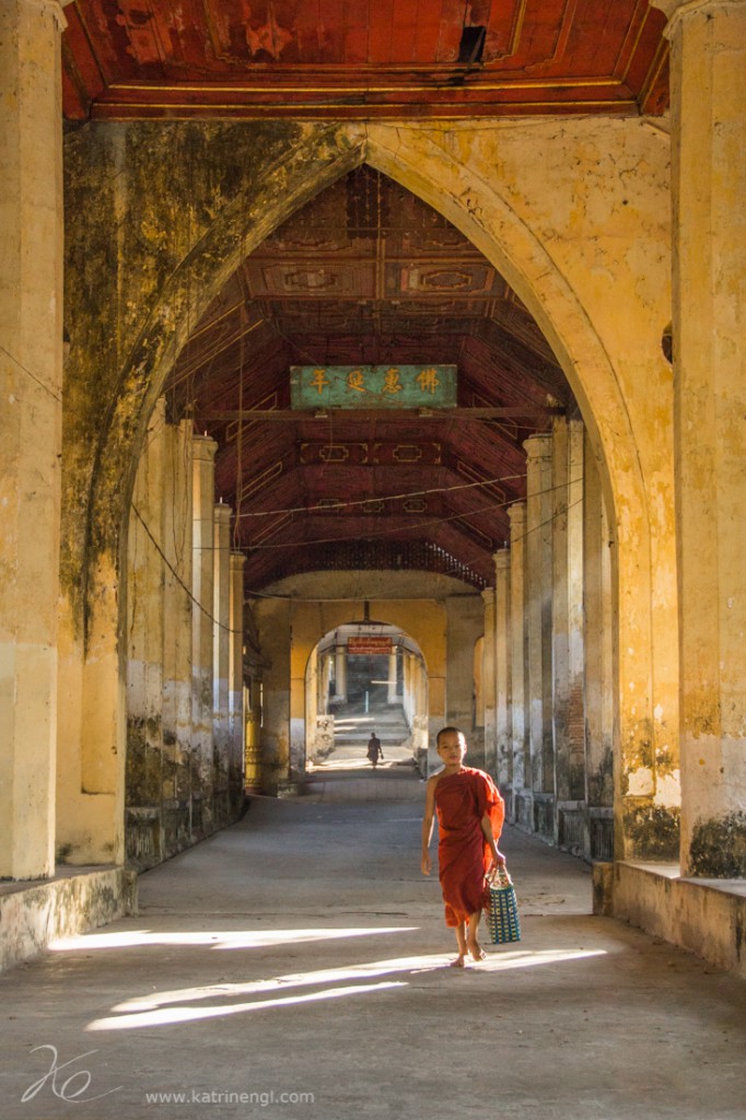 Little monk on our way to the pagoda