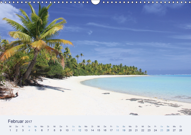 Februar Kalender weißer Sandstrand